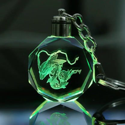 Porta-chaves de Vidro LED - Pokémon Rayquaza