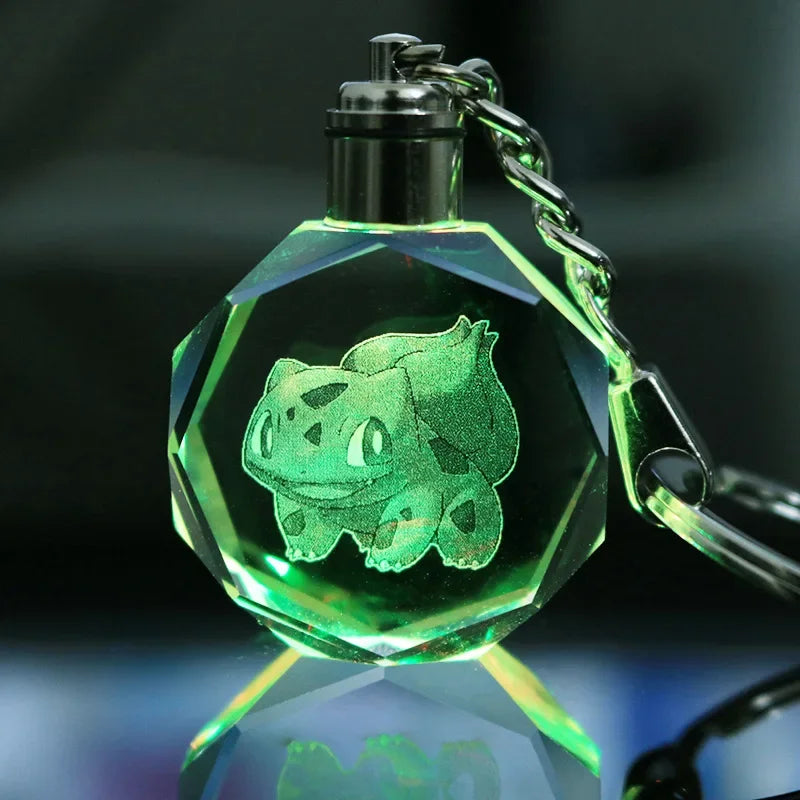 Porta-chaves de Vidro com LED - Pokémon Bulbasaur